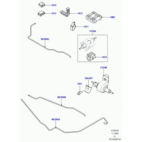 Land rover agrafe Range L322 (JEG000010)