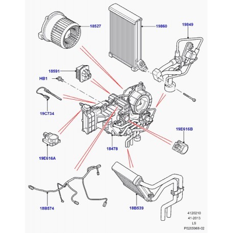 Land rover radiateur chauffage ARRIERE Discovery 3 (JEP500090)