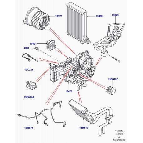 Land rover radiateur chauffage Discovery 3 (JEP500090)