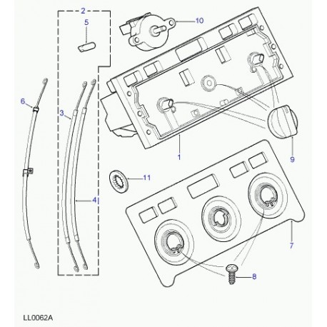 Land rover cable de commande chauffage Freelander 1 (JFF000010)