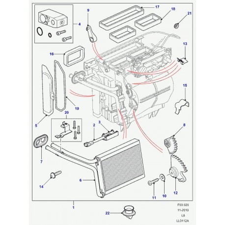 Land rover pignon distribution d'air Defender 90, 110, 130 (JFG500020)