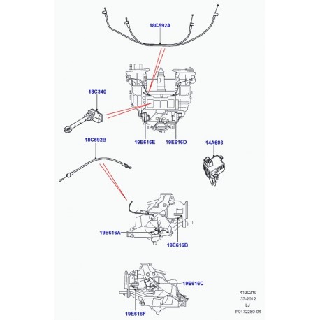 Land rover interrupteur ventilation chauffage Range L322 (JGO000021)