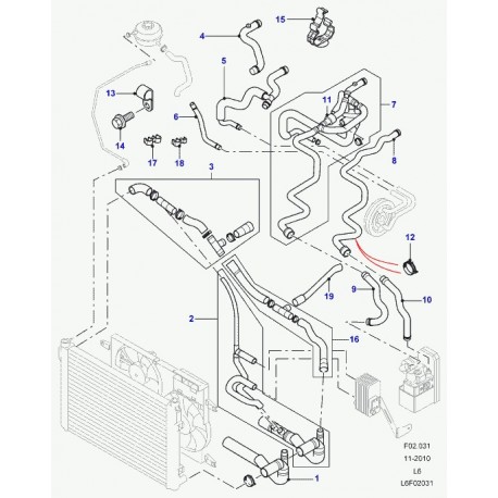 Land rover tuyau flexible Freelander 1 (JHB000140)