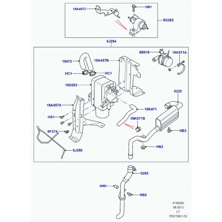 Land rover tuyau flexible Discovery 3, Range Sport (JHB000420)