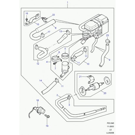 Land rover tuyau flexible Discovery 2 (JHB100680)