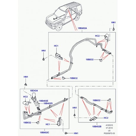 Land rover durite de chauffage Discovery 3 (JHB500054)