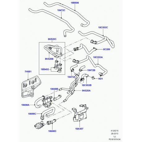 Land rover tuyau flexible Range L322 (JHB501100)