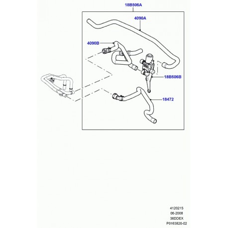 Land rover tuyau flexible d'evacuation d'air Range L322 (JHB501360)