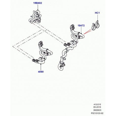 Land rover tuyau flexible d'evacuation d'air Range Sport (JHB501730)