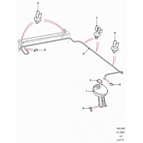 Land rover agrafe tuyau flexible Defender 90, 110, 130 (JHD500030)