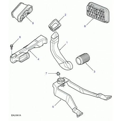 Land rover tubulure d'entree d'air chauffage Freelander 1 (JKA100770)