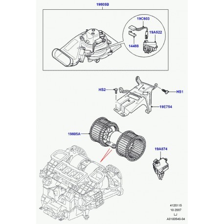 Land rover mot.-souff. d'air/refroidissement Range L322 (JNB000130)