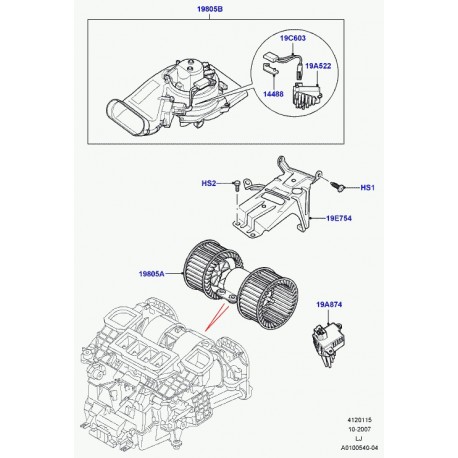 Land rover mot.-souff. d'air/refroidissement Range L322 (JNB000130)