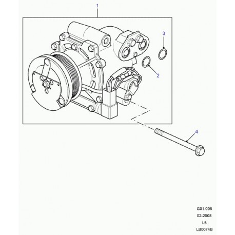 Land rover compresseur de climatisation Defender 90, 110, 130,  Discovery 2, Range P38 (JPB101330)