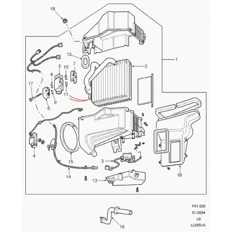 Land rover thermostat-evaporateur Freelander 1 (JQL100070)