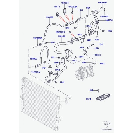 Land rover joint couverture Discovery 3, Range Sport (JQY000011)
