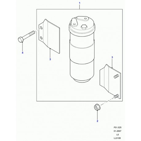 Land rover sechoir air de compresseur Defender 90, 110, 130 (JRJ000020)