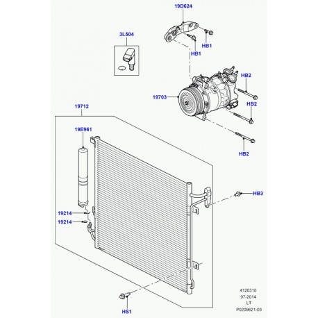 Land rover sechoir air de compresseur Discovery 3, 4, Range L405, Sport (JRJ500020)