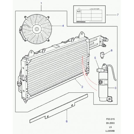 Land rover ventilateur radiateur climatisation Discovery 2 (JRP100000)