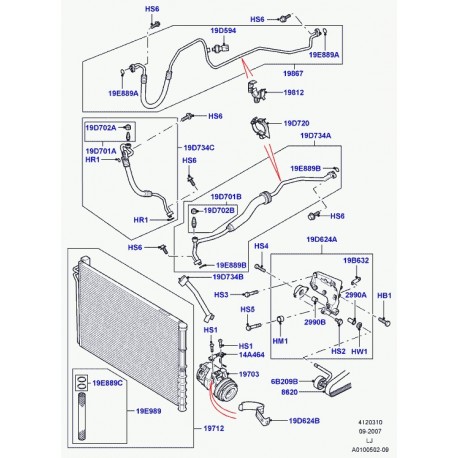 Land rover interrupteur depression climatiseur Range L322 (JTE105060)