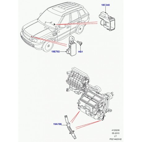 Land rover capteur-controle temp. chauffage Discovery 3, Range Sport (JTF000060)