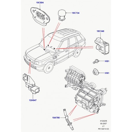 Land rover capteur-controle temp. chauffage Discovery 3, Range Sport (JTF000070)
