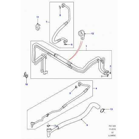 Land rover durite climatiseur Freelander 1 (JUF500110)