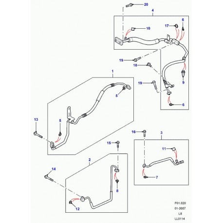 Land rover tuyau flexible Defender 90, 110, 130 (JUF500320)