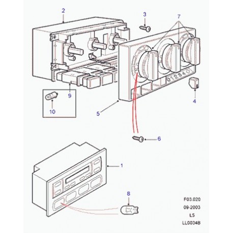 Land rover ampoule eclairage de cadran Discovery 2 (JWH100060)