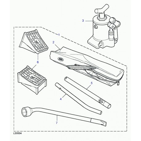 Land rover barre de manoeuvre cric Discovery 2 et Range L322 (KAH000060)