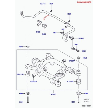 Land rover bague caoutchouc Range L322 (KHC000030)