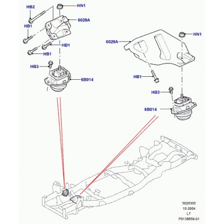 Land rover support fixation de support moteur gauche Range Sport (KKU500600)