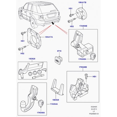 Land rover agrafe Discovery 3, Range Sport (KNW500020)