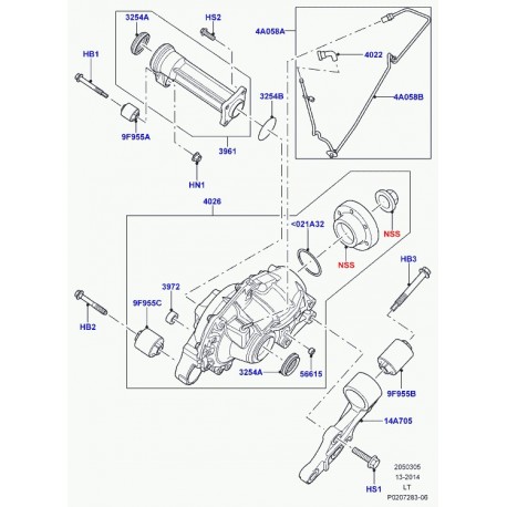 Land rover silent-bloc differentiel Discovery 3, Range Sport (KQB000152)