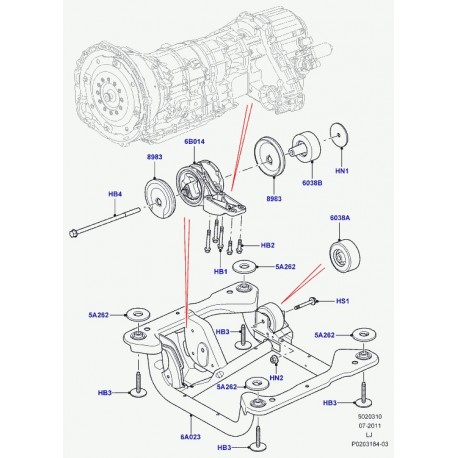 Land rover support Range L322 (KQB500530)