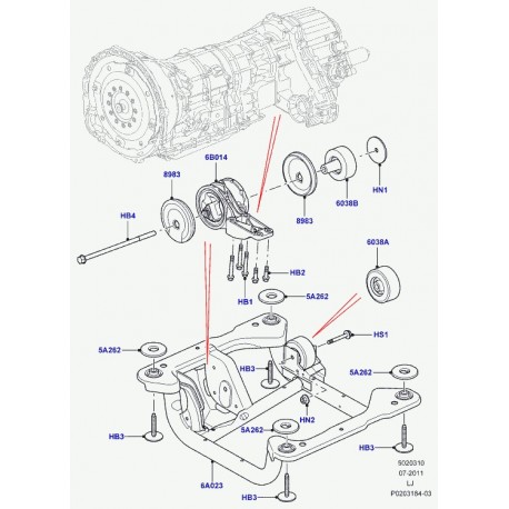 Land rover antibruit caoutchouc Range L322 (KQD500060)