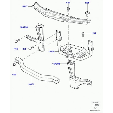 Land rover support radiateur Range L322 (KRJ000012)