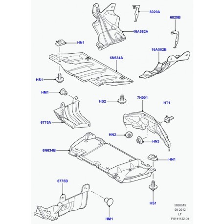 Land rover bouclier protecteur inf. de moteur Range Sport (KRN500071)