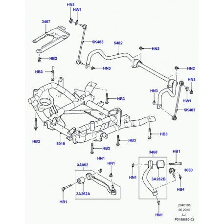 Land rover boulon Range L322 (KYG000043)