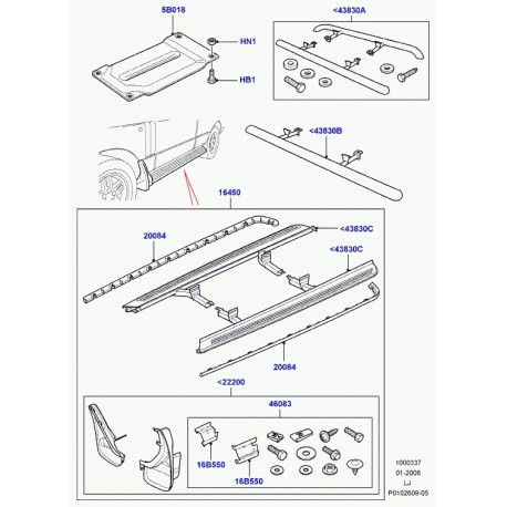 Land rover ecrou a six pans Range L322 (KYH000080)