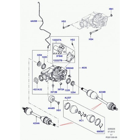 Land rover ecrou six pans a collet Range L322 (KYH500161)