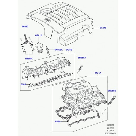 Land rover goujon couvercle moteur Discovery 3, Range Sport (LBG500030)