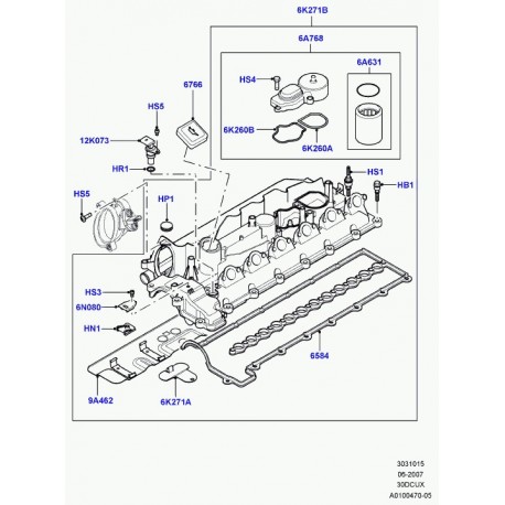 Land rover couvercle arbre a cames Range L322 (LDR000320)