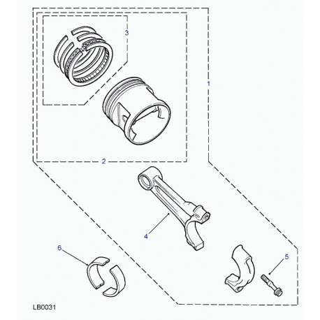 Land rover jeu de segments de piston Freelander 1 (LFP101320L)