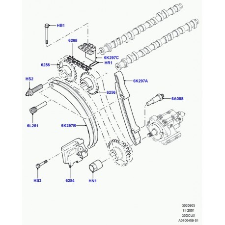 Land rover pignon arbre a cames Freelander 1 et Range L322 (LHB101790L)