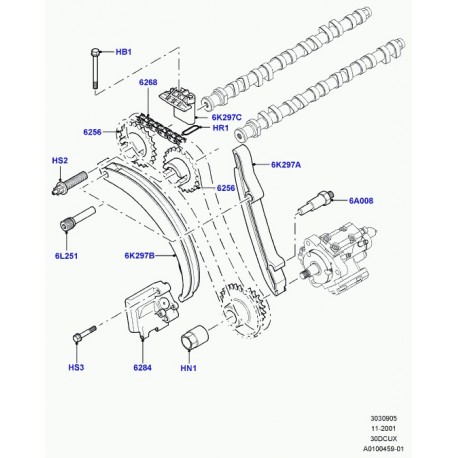 Land rover chaine de distribution superieure Freelander 1 et Range L322 (LHN100840L)