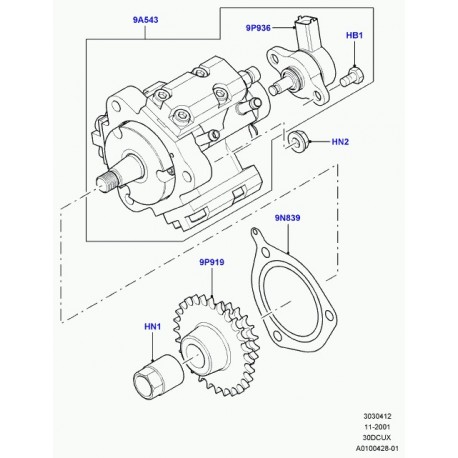 Land rover poulie pompe d'injection Freelander 1 et Range L322 (LHS100200L)