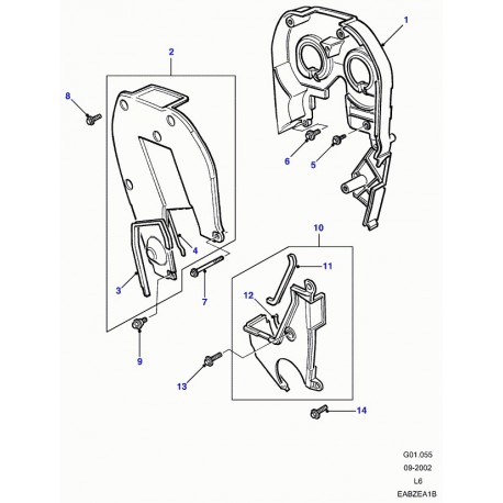 Land rover couvercle courroie distribution Freelander 1 (LJR104000L)