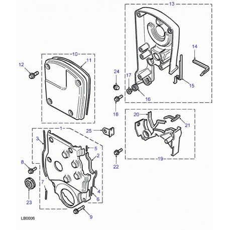 Land rover couvercle courroie distribution Freelander 1 (LJR104570)