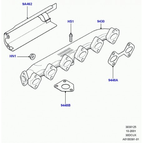 Land rover collecteur d'échappement Range L322 (LKC000370)